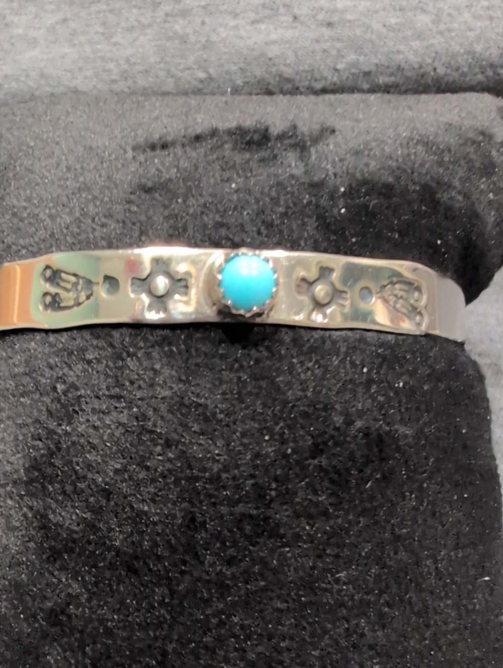 Kids Nickel Silver Cuff with Turquoise Accent By Michelle Cadman